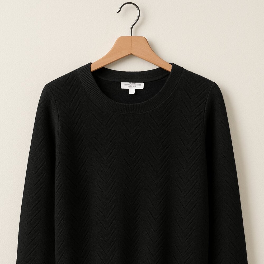 ✨ Naked Cashmere Black Pointelle Sweater – Size Large – Like New ✨